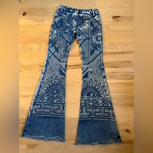 Free People Malaya Bali Flare Jeans Boho Festival Flare size 24